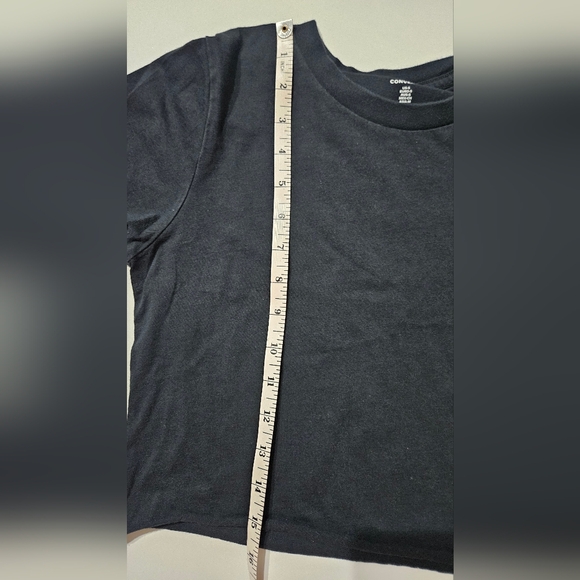 Converse Black Crop Tee with White Star Chevron Logo - Picture 7 of 7